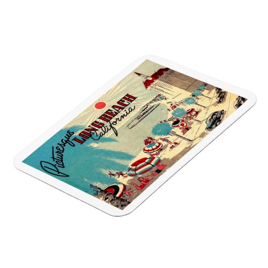 Magnet Flexible Plage pittoresque de Long Beach, Californie Voitur (Côté Gauche)