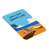 Magnet Flexible Plage, Surf-board, chaise, océan (Côté Droit)