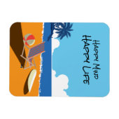 Magnet Flexible Plage, Surf-board, chaise, océan (Horizontal)