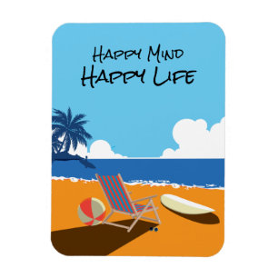 Magnet Flexible Plage, Surf-board, chaise, océan