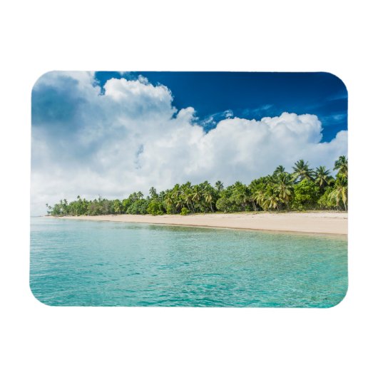 Magnet Flexible Plage tropicale bordée de palmiers (Horizontal)