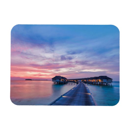 Magnet Flexible Plages tropicales | Bungalows Maldives (Horizontal)