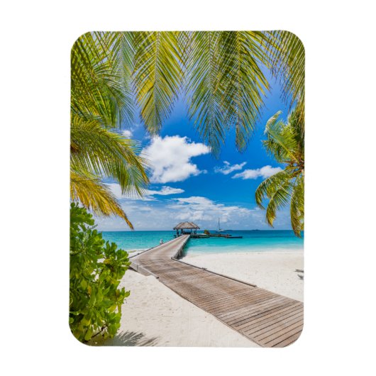 Magnet Flexible Plages tropicales | Jetty en bois des Maldives (Vertical)