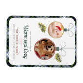 Magnet Flexible Plaid Family Christmas Photos d'animaux de compagn (Horizontal)