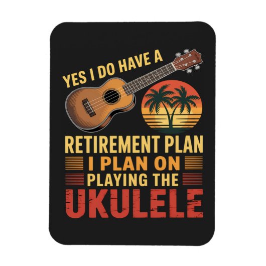 Magnet Flexible Plan de retraite Ukulele Drôle (Vertical)