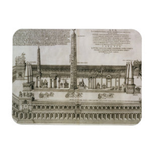 Magnet Flexible Plan du Cirque Maximus, Rome, gravé par