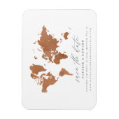 Magnet Flexible Plan du monde de l'aquarelle rouille faire-part ma (Vertical)