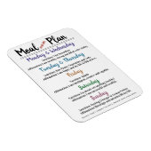 Magnet Flexible Plan repas avec Affirmations (Côté Droit)