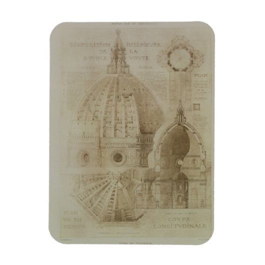 Magnet Flexible plan, section et elevation de la cathédrale de Flo (Vertical)