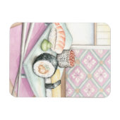 Magnet Flexible Plaque de sushi assorté avec baguettes (Horizontal)