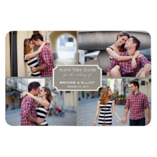 Magnet Flexible Plaque vintage Classique Quatre Photo Enregistrer