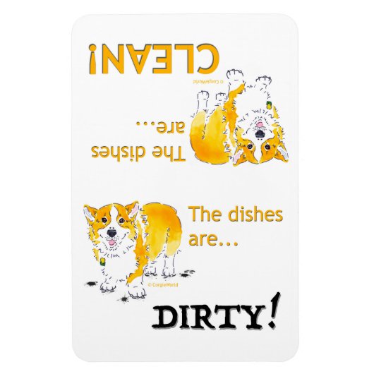 Magnet Flexible Plats propres / Plats salés Corgi (4x6) (Vertical)