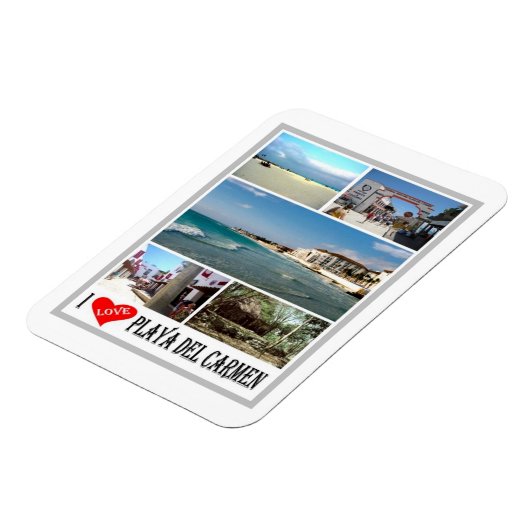 Magnet Flexible Playa Del Carmen - Mexique - I Love - (Côté Gauche)