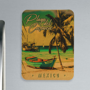 Magnet Flexible Playa del Carmen Mexique Vintage voyage Palm Beach