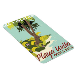 Magnet Flexible Playa Uvita, affiche de voyage de plage au Costa R