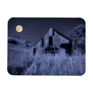 Magnet Flexible Pleine lune au-dessus Vieille grange patinée