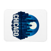 Magnet Flexible Pleine lune Skyline de Chicago (Horizontal)
