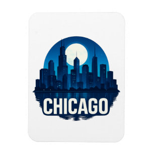 Magnet Flexible Pleine lune Skyline de Chicago