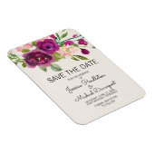 Magnet Flexible Plum Blush Floral Mariage Date de sauvegarde (Côté Droit)