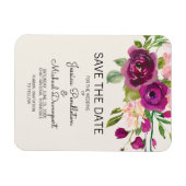 Magnet Flexible Plum Blush Floral Mariage Date de sauvegarde (Horizontal)