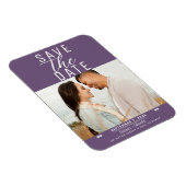 Magnet Flexible Plum moderne violet Enregistrer la date Mariage Ph (Côté Droit)