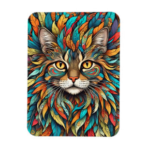 Magnet Flexible Plumes multicolores Chat 737