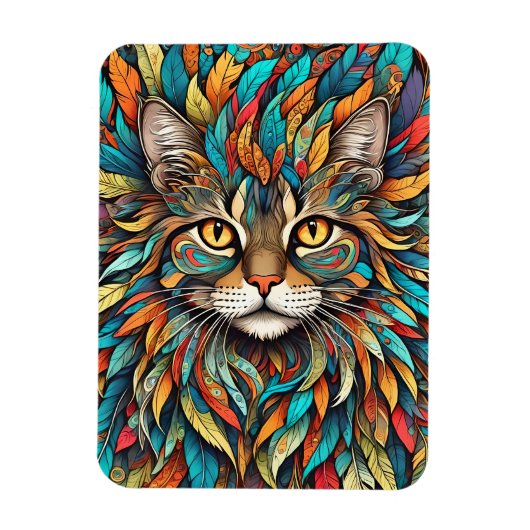 Magnet Flexible Plumes multicolores Chat 737 (Vertical)