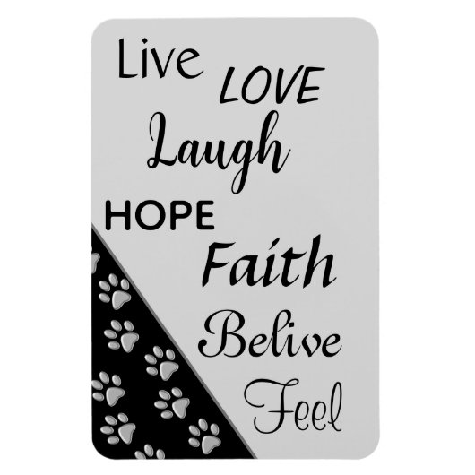 Magnet Flexible Poches de chien d'argent noir Arrière - plan d'imp (Vertical)