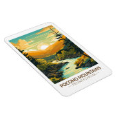 Magnet Flexible Pocono Mountains Pennsylvanie Travel Art Vintage (Côté Droit)