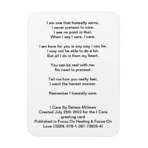 Magnet Flexible Poème "I care"