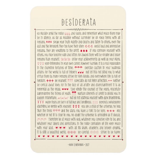 Magnet Flexible Poème Inspirateur Desiderata (Vertical)