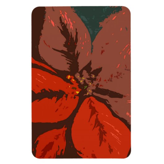 Magnet Flexible Poinsettia Design traditionnel (Vertical)