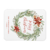 Magnet Flexible Poinsettias élégantes et verdure non photo (Horizontal)
