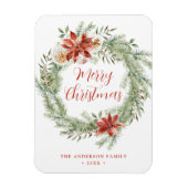 Magnet Flexible Poinsettias élégantes et verdure non photo (Vertical)