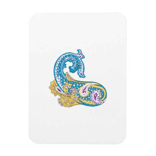 Magnet Flexible Point, Sherpa Blue, Design de sable doré (Vertical)
