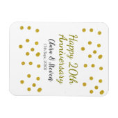 Magnet Flexible Points dorés scintillent joyeux 20e anniversaire d (Horizontal)