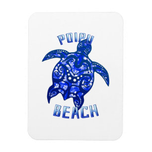 Magnet Flexible Poipu Beach Hawaii Vacances Tortue Tribale