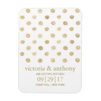 Pois Modernes Blanc & Or Enregistrer La Date
