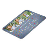 Magnet Flexible Pois Pré-K Graduate 3 Photos Textile Texture (Côté Gauche)