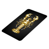 Magnet Flexible Poisson à langouste polygonale dorée sur noir (Côté Gauche)