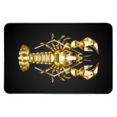 Magnet Flexible Poisson à langouste polygonale dorée sur noir (Horizontal)