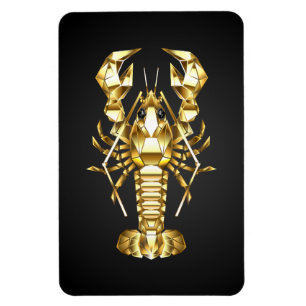 Magnet Flexible Poisson à langouste polygonale dorée sur noir