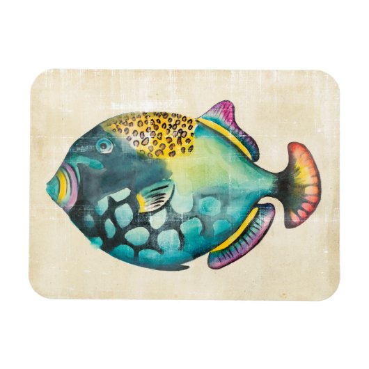 Magnet Flexible Poisson Aquarium bleu et violet (Horizontal)