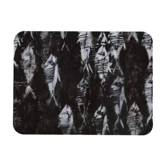 Magnet Flexible Poisson blanc fossile sur Arrière - plan noir (Horizontal)