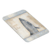 Magnet Flexible Poisson gris sur Arrière - plan beige (Côté Droit)