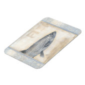 Magnet Flexible Poisson gris sur Arrière - plan beige (Côté Gauche)