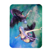 Magnet Flexible Poissons - Deux sirènes nageant en boucle (Vertical)