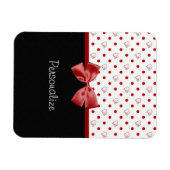 Magnet Flexible Poitrine rouge et noir poitrine avec nom (Horizontal)