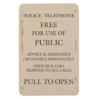 Police Public Call Phone Box Notice