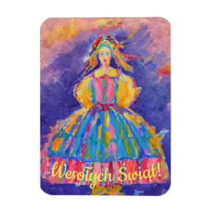 Magnet Flexible Pologne Joyeux Noël Wesołych Świąt cadeau